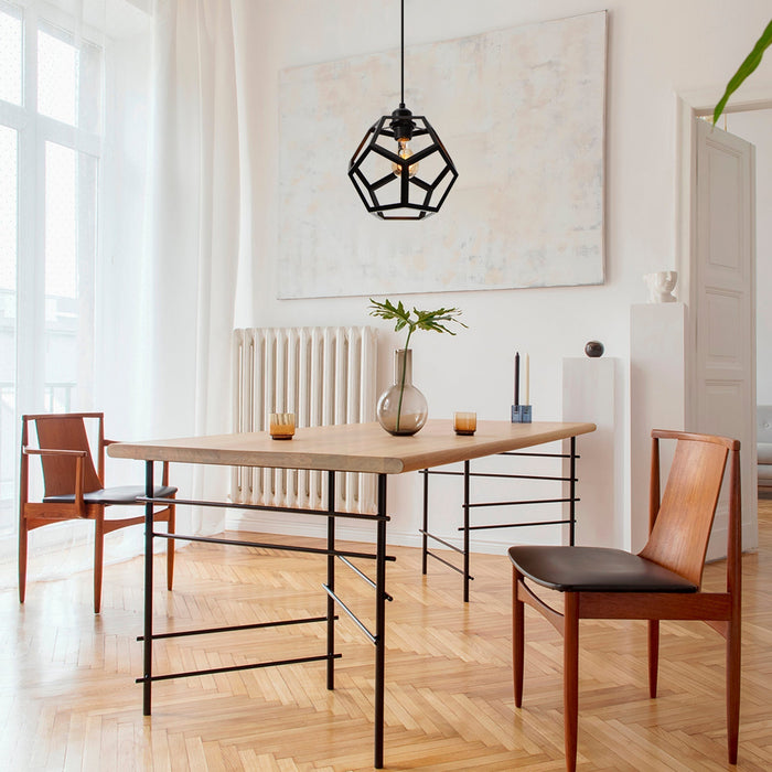 32156-2 Lámpara Colgante Negro Mate E27 60w 1 Luz