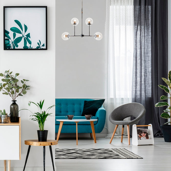 Lámpara de Techo Moderno Cromo 40w E27 4 Luces