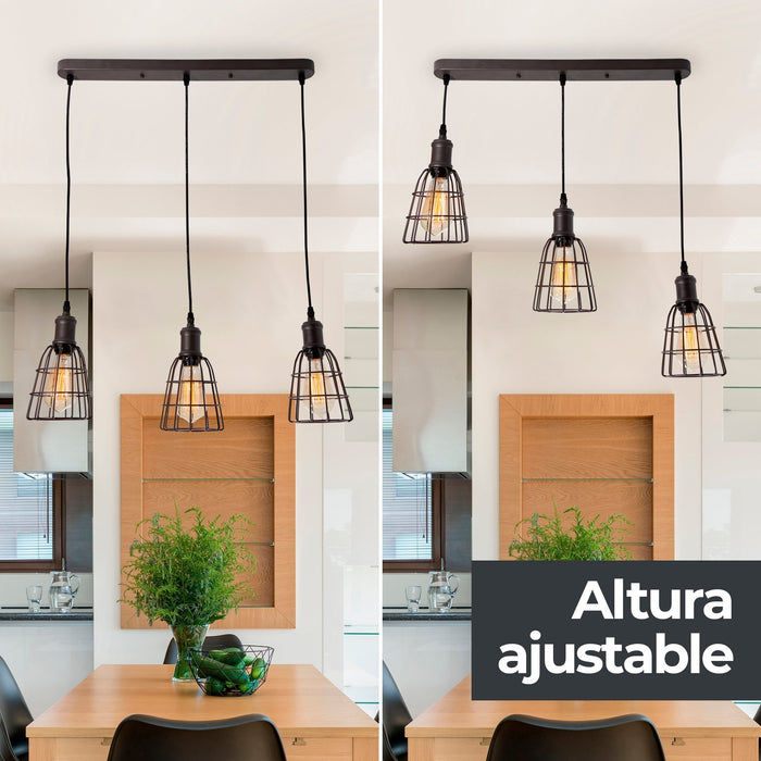 Lámpara Colgante Chocolate 3 Luces  E27 60w