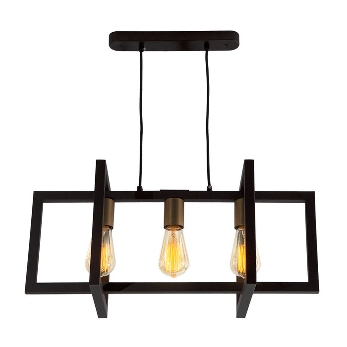 Lámpara Colgante Designers Bronce y Dorado 3 Luces 40W E27