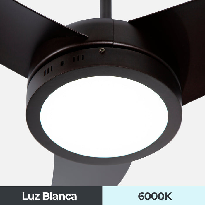 Ventilador LED De Techo 42" Chocolate 18W Con Control Remoto
