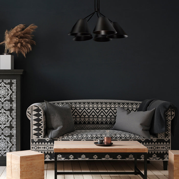 Lámpara Colgante Dark Decor Negro E27 60w 5 Luces