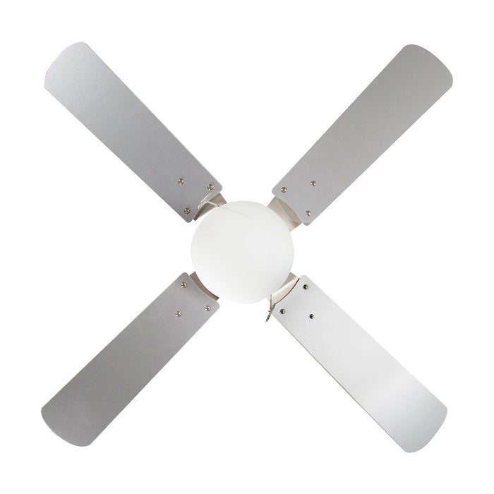 Ventilador Techo Gris Plata Aspas Blanco / Gris  42 Led