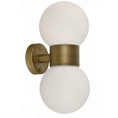 LAMP. EXT. PARED DORADO ANTIGUO 2L E27 10W