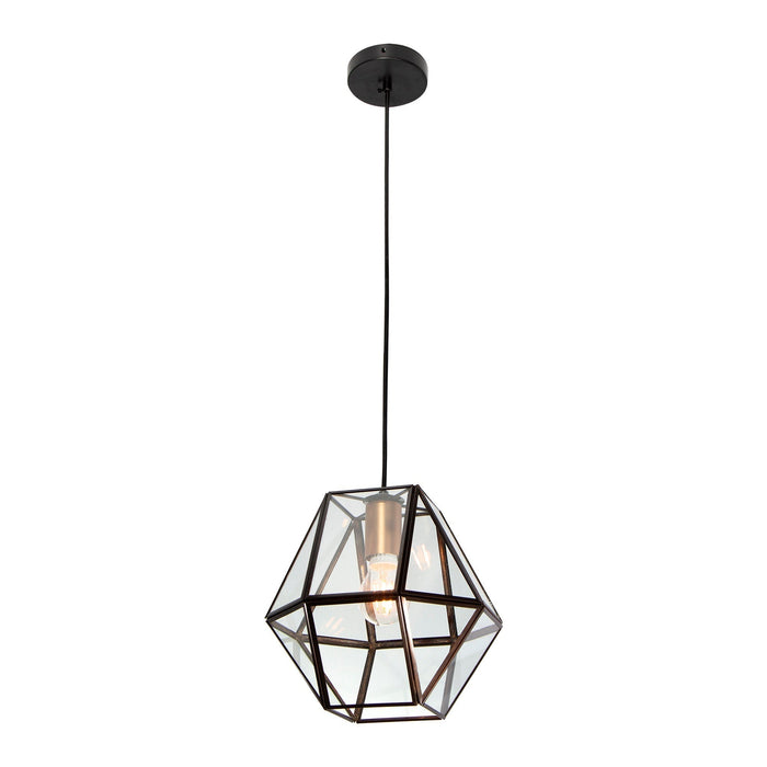 Lámpara Colgante Geometrica Vintage Negro Mate E27 40W 1 Luz