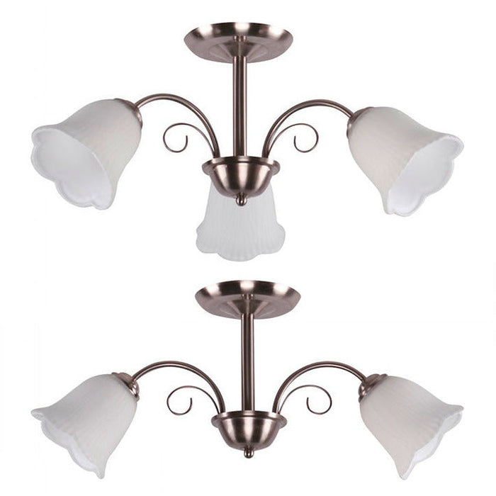 LAMP. TECHO NÍQUEL SATINADO 2&3L E27 40W (COMBO)
