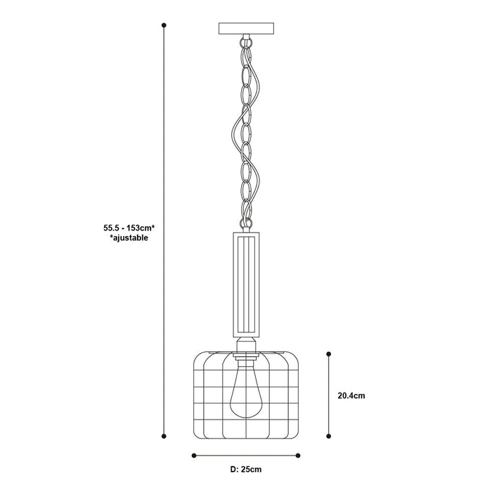 Lámpara Colgante Lumicentro Color Negro Mate de 1 Luz
