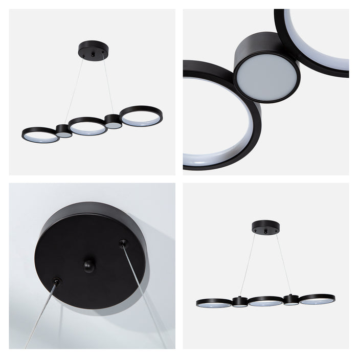 Lámpara colgante LED 3000K, acabado negro mate, 26W 780 lm