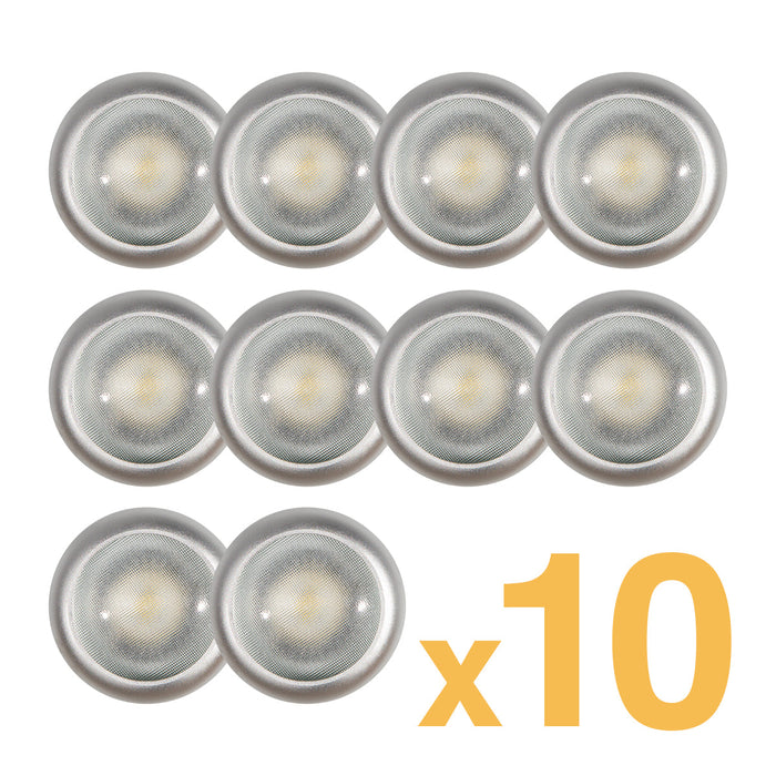 Kit 10 Bases Empotrado Spot Níquel Satinado 1 Luz MR16