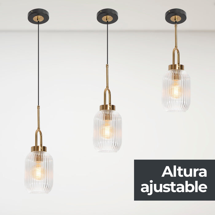 Lámpara Colgante Opulent Lights Bronce Antiguo E27 60w 1 Luz