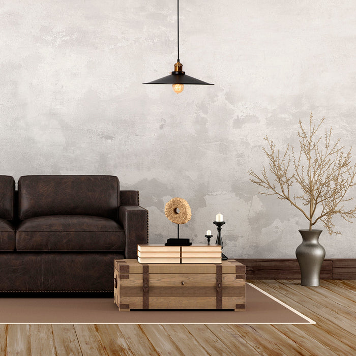 Lámpara Colgante Vintage Negro Mate E27 40W 1 Luz