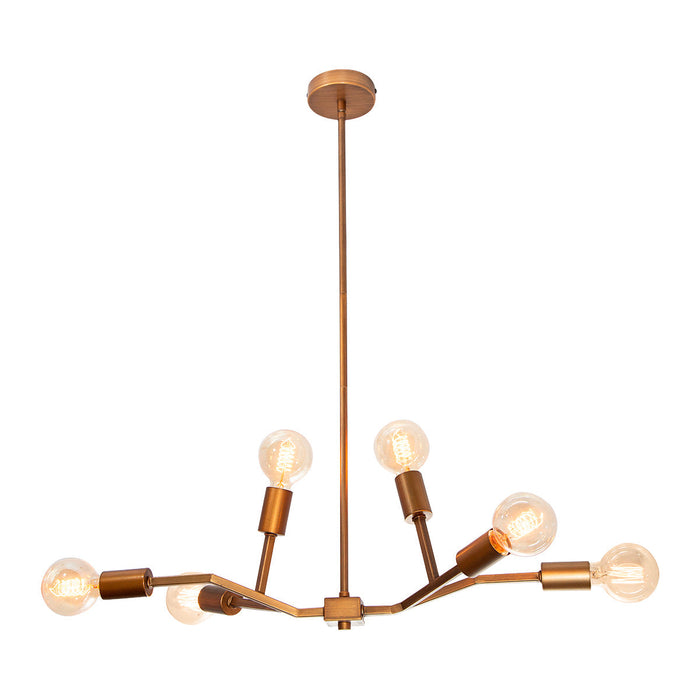 Lámpara de Techo Vintage acabado dorado E27 6 Luces