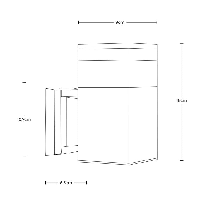 Aplique exterior IP44, color negro, 1 luz E27, 10W