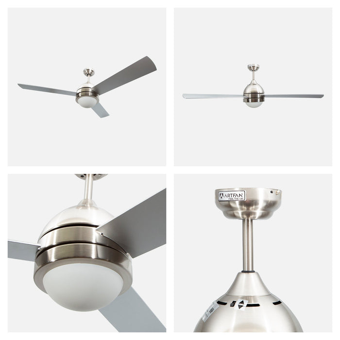 Ventilador de techo 52" Lumicentro Níquel Satinado 1 Luz E27