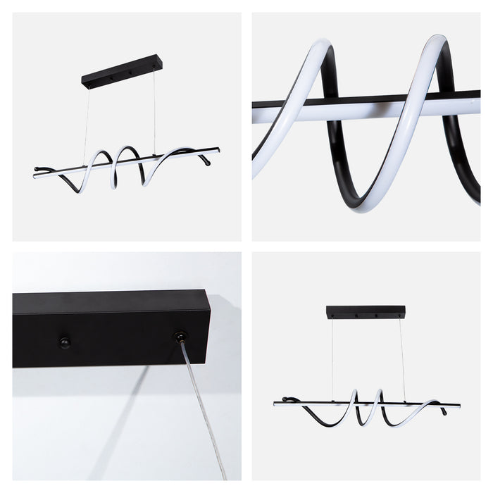 Lámpara LED colgante, acabado negro mate, 20W, 3000K