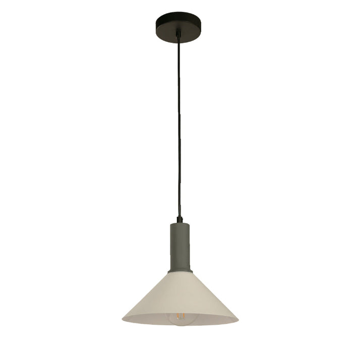 LAMP. COLGANTE NEGRO+GRIS 1L E27 40W