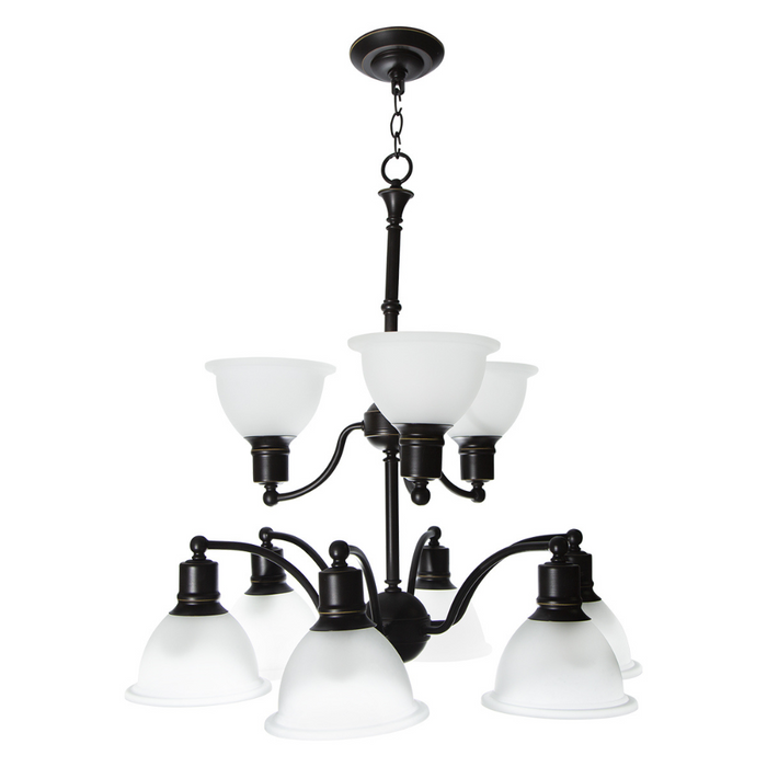 Candelabro Madison Collection 9 luces estilo vintage, bronce antiguo