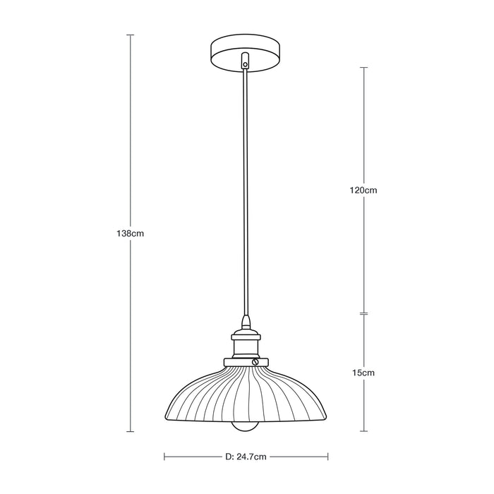 Lámpara Colgante Acabado en Negro Socket E27 60w 1 Luz