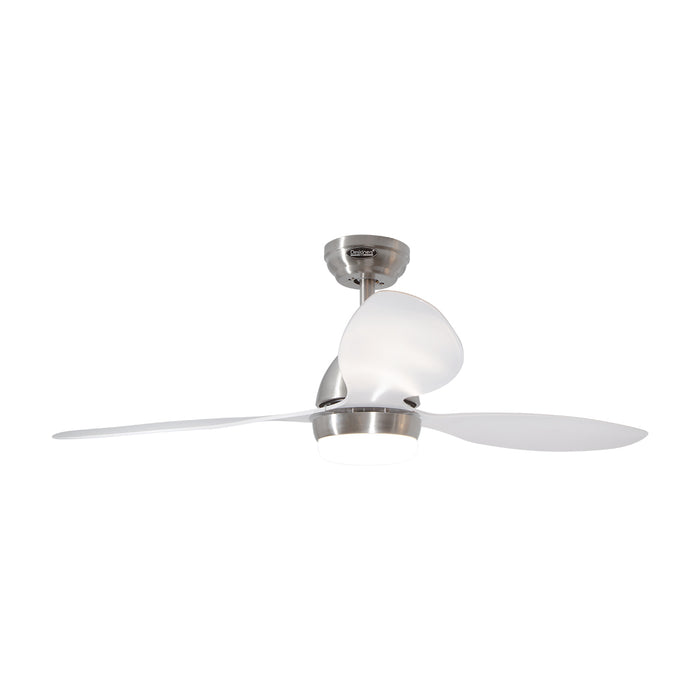 Ventilador de techo LED de 52", 3 aspas, control remoto, acabado níquel satinado, 6 velocidades