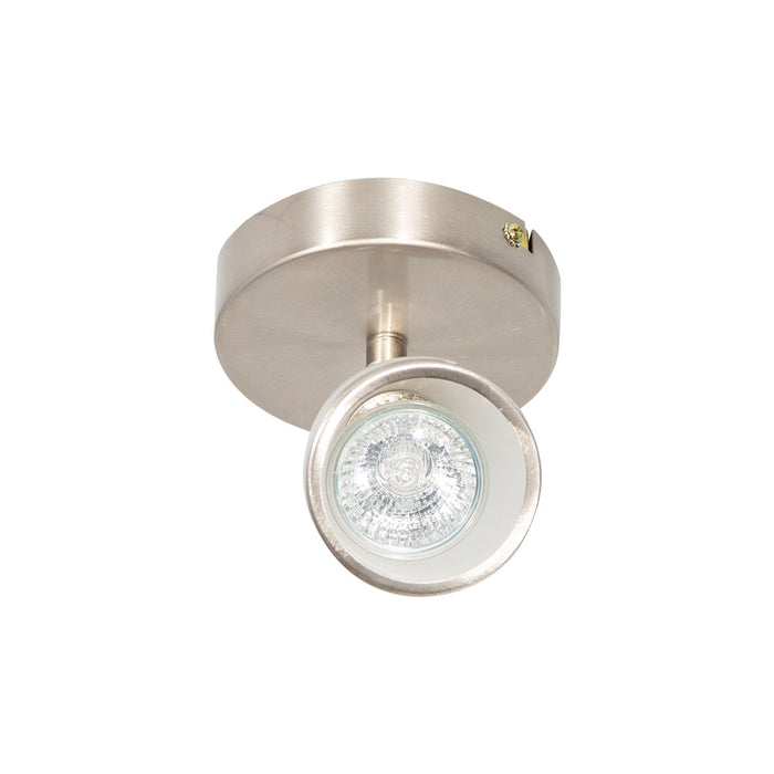 Lámpara de Techo Riel Níquel Satinado 50w Gu10 1 Luz