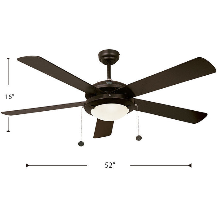 VENT. TECHO 52" E27*2L*40W  N/B  NEGRO