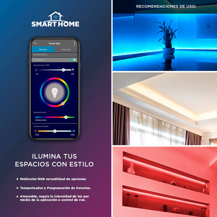 Tira LED Inteligente 5 metros con control de brillo & RGB vía WIFI