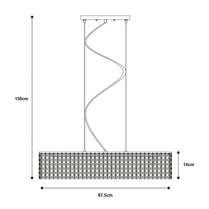 Lámpara Colgante Lumicentro Color Cromo de 40 W de 8 Luces