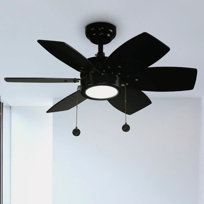 Ventilador LED De Techo 32" Negro 12W