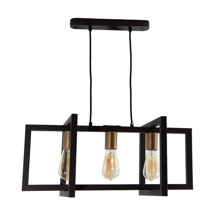 Lámpara Colgante Designers Bronce y Dorado 3 Luces 40W E27