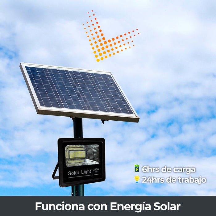 Lámpara Panel Solar Exterior LED 200W 6500K Luz Blanca IP67