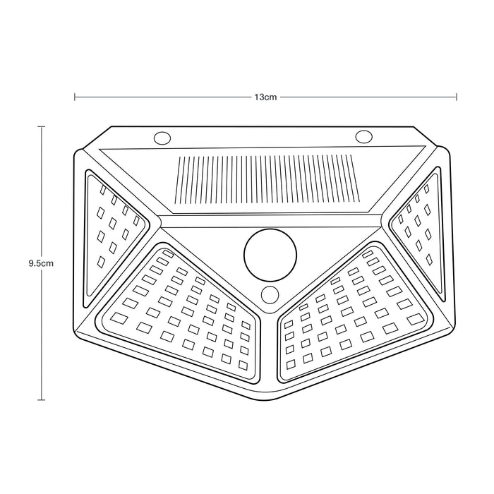 Lámpara Solar Jardín Sensor Exterior 2 Piezas Y 3 Modos