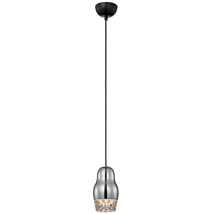 LAMP. COLGANTE CROMO 1L G9 25W (BOMBILLO LED INCLUIDO)