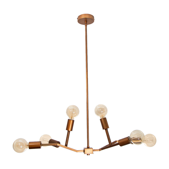 Lámpara de Techo Vintage acabado dorado E27 6 Luces