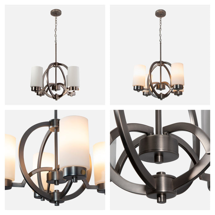 Lámpara Colgante  Transicional Níquel Satinado E27 40W 4 Luces