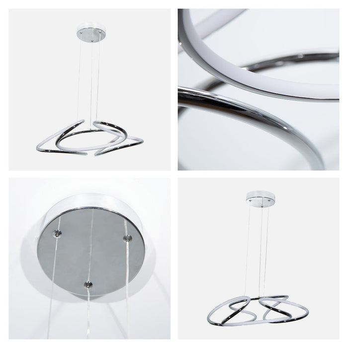 Lámpara Colgante LED, Acero, Acabado cromo, 36W