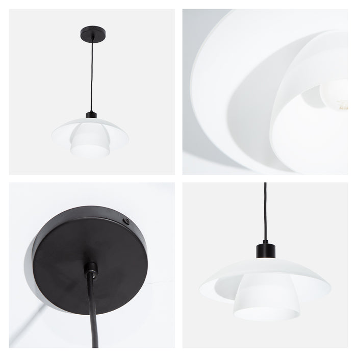 Lámpara colgante, estilo moderno, acabado negro mate, 1 luz E27, 40 W