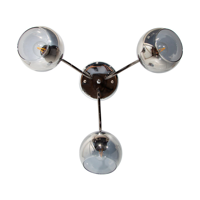 Lámpara de Techo Moderno Cromo Negro E27 40w 3 Luces