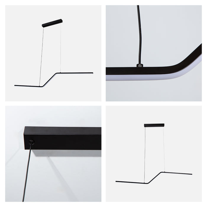 Lámpara colgante LED 3000K, acabado negro mate, 15W 900 lm