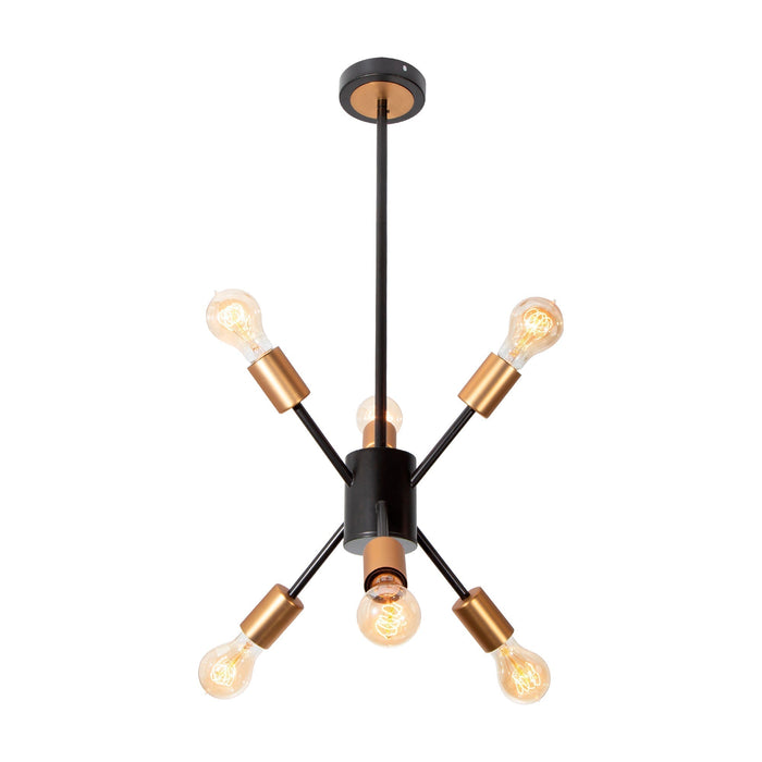 Lámpara Colgante Negro y Bronce 6 Luces E27 40w