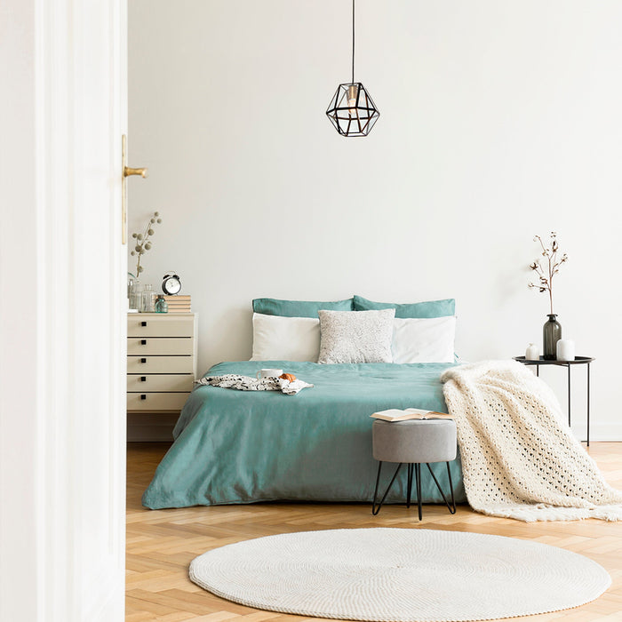 Lámpara Colgante Geometrica Vintage Negro Mate E27 40W 1 Luz