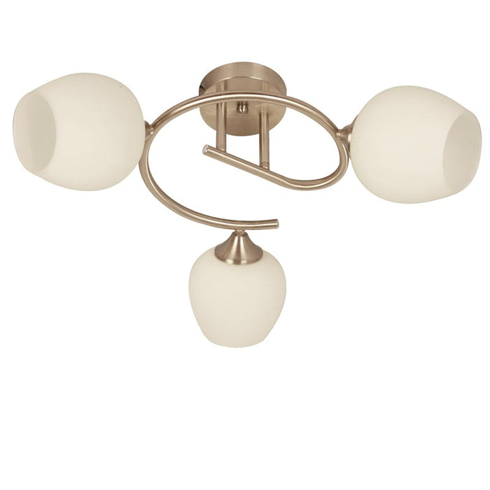 LAMP. TECHO NÍQUEL SATINADO 3L E27 60W