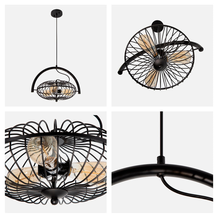 Lámpara Colgante  Negro Mate 40W E27 3 Luces