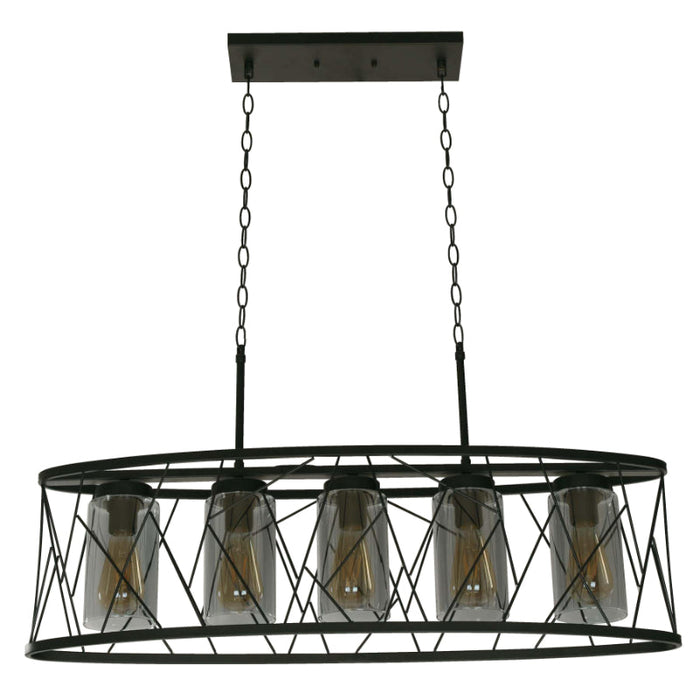 LAMP. COLGANTE NEGRO 5L E26 40W