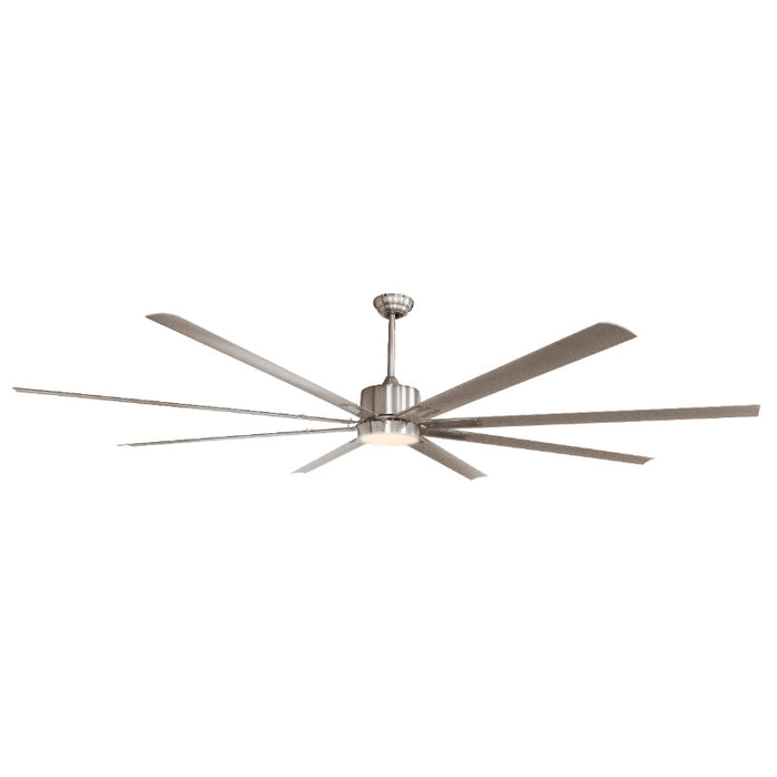 VENTILADOR LED DE TECHO 96" NÍQUEL SATINADO 1L 60W 3000K CON CONTROL REMOTO (DC MOTOR)