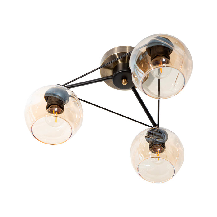 Lámpara de Techo Cobre Vintage E27 60w 3 Luces