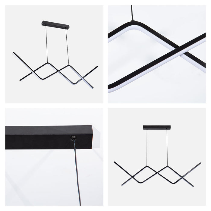 Lámpara Colgante LED, 3000K, Negro Mate, Acero, 25W