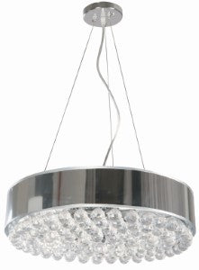 Lámpara Colgante Decorativa Acero Cromo E27 60w 5 Luces