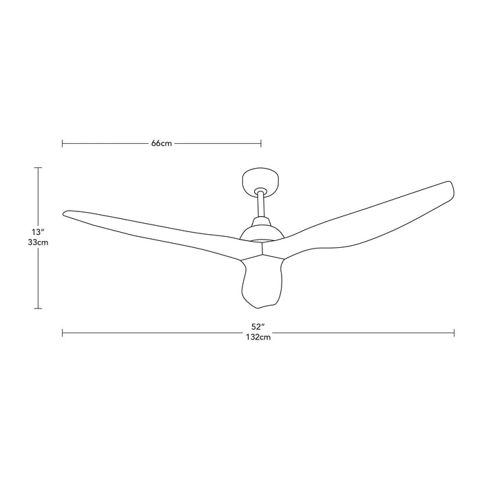 Ventilador de techo 52", 3 aspas con control remoto incluido