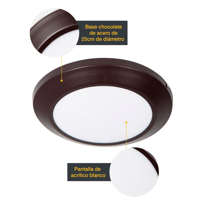 Lámpara de Techo LED Chocolate 18w 6500k 2 piezas