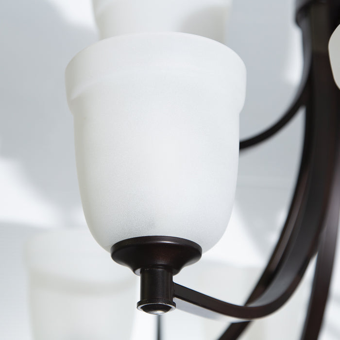 Progress Lighting Lámpara de araña 9 luces, bronce antiguo